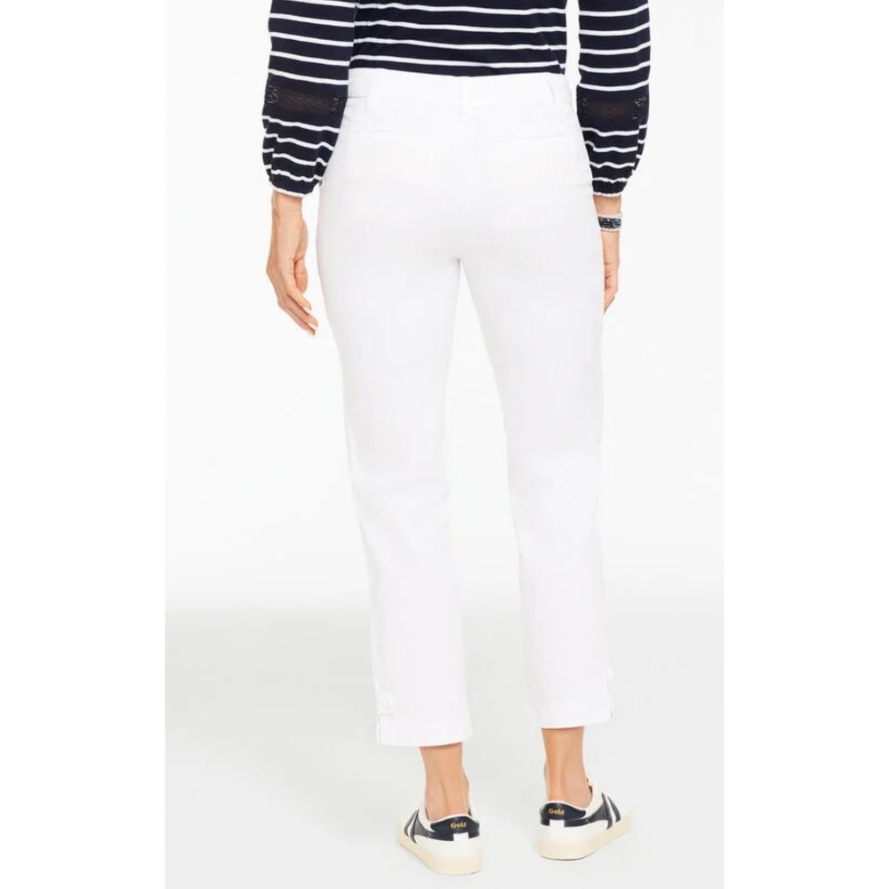 Talbots White Chatham Ankle Pants Womens High Rise Slim Leg Cropped Trousers - Picture 2 of 3